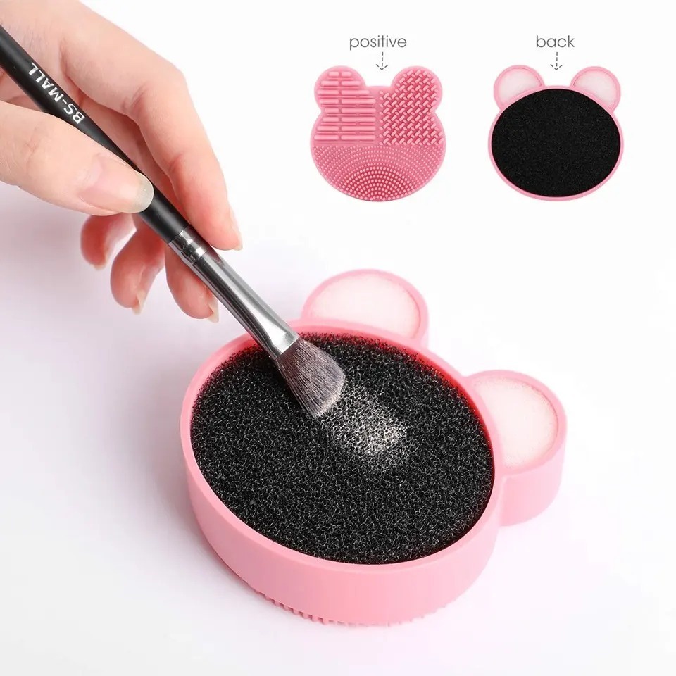 T&amp;Y Pembersih Make Up Brush Pembersih Kuas Make Up Cleaner Cartoon Alat Pencuci Kuas Makeup Bentuk Karakter Kartun Makeup Brush Cleaning Tool With Sponge Dry&amp; Wet Clean