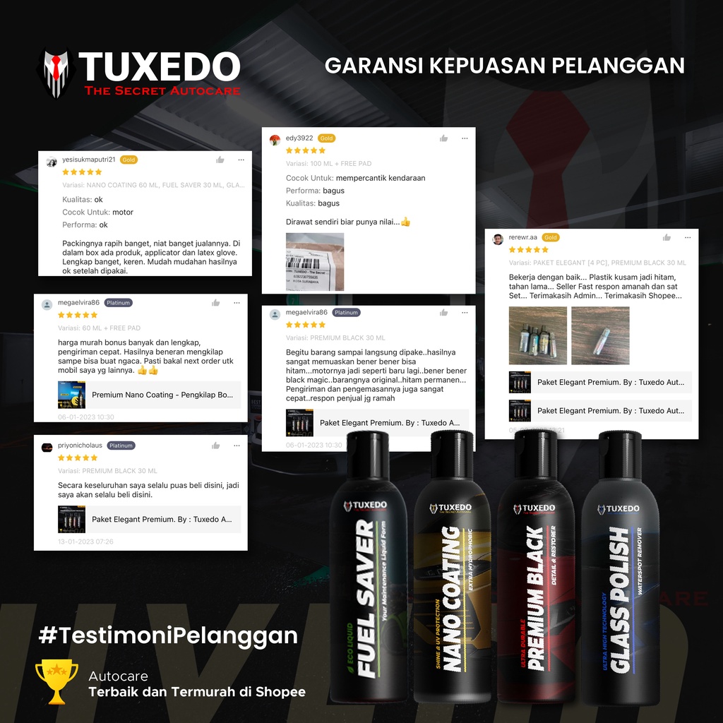 Premium Nano Coating - Pengkilap Body Mobil dan Motor By : Tuxedo Autocare