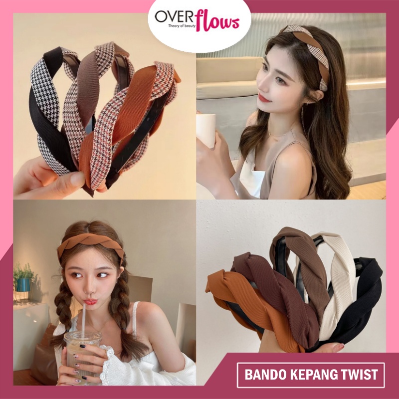 OVERFLOWS.ID BANDO KEPANG TWIST KOREA WANITA / BANDANA POLOS SIMPEL MURAH