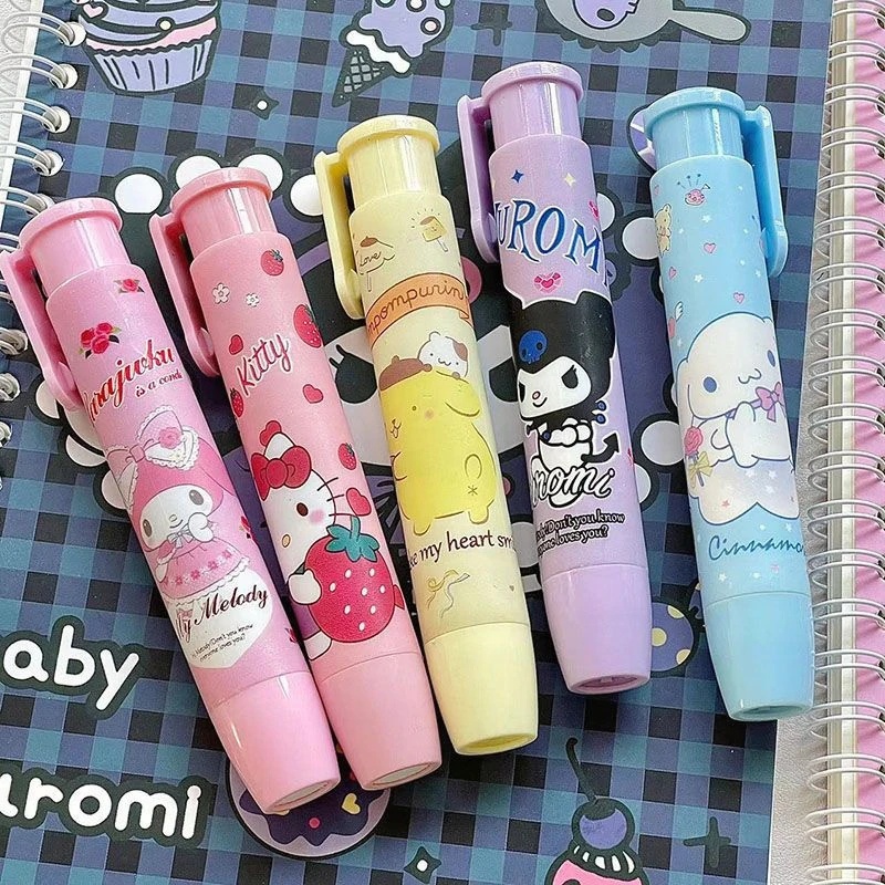 10.5 cm Creative Eraser Sanrio Pres Eraser Alat Kantor Sekolah Kartun Lucu Eraser Mymelody Kuromi Stationery Hadiah