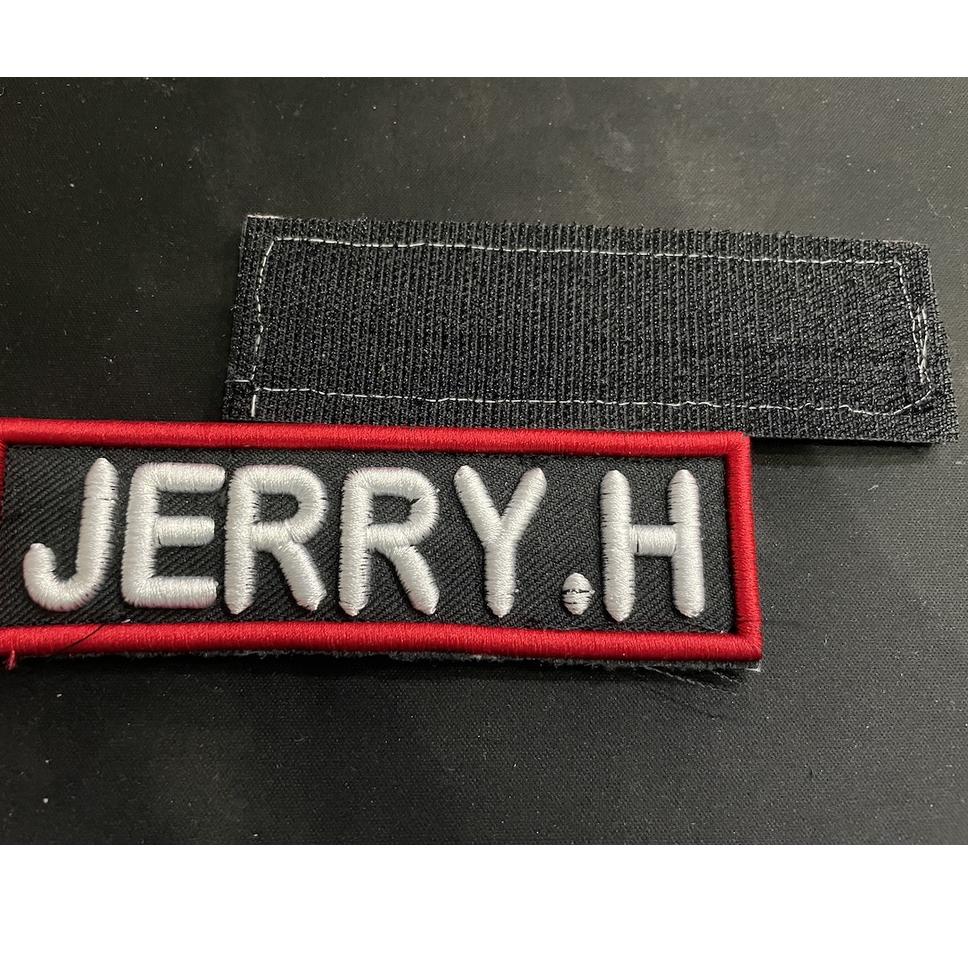 Terbaru dan terlaris Badge Nama Timbul + Perekat Velcro - Bet Timbul Nama (Request) - Patch Bordir N