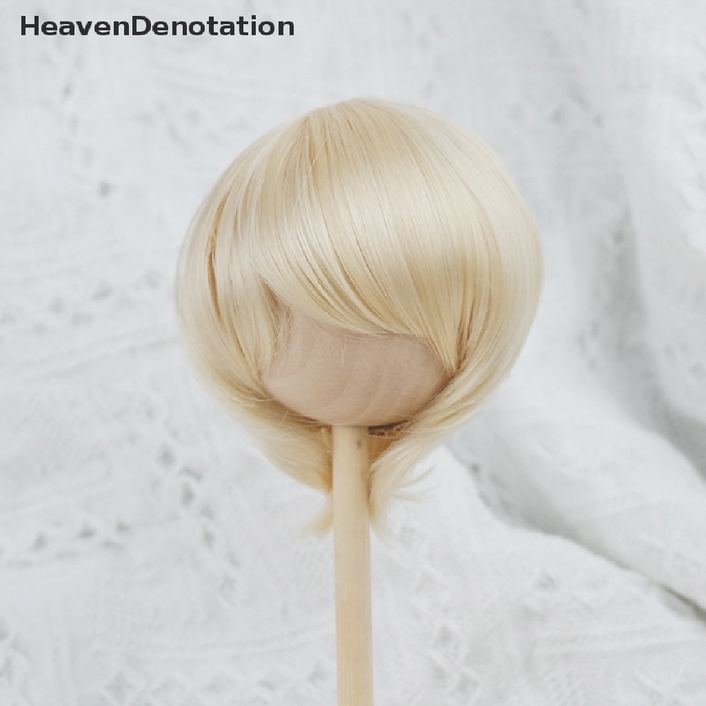 [HeavenDenotation] 1per3boneka Wig Pendek Lurus Rambut Lingkar Kepala 21.5-23cm Aksesoris Boneka HDV