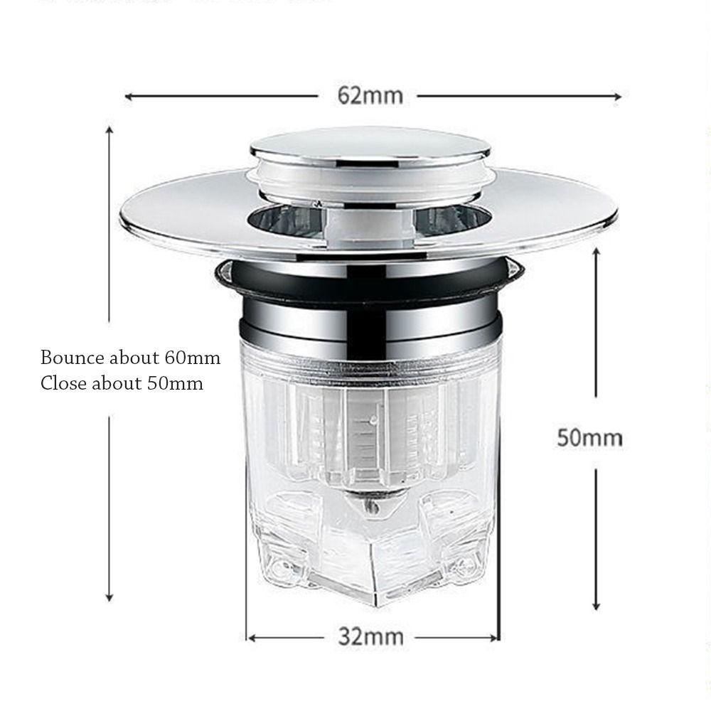 TOP Baskom Spring Core Stopper Stainless Steel Bath Stopper Shower Wastafel Saringan Cuci Baskom Plug Pop-Up Bounce Core