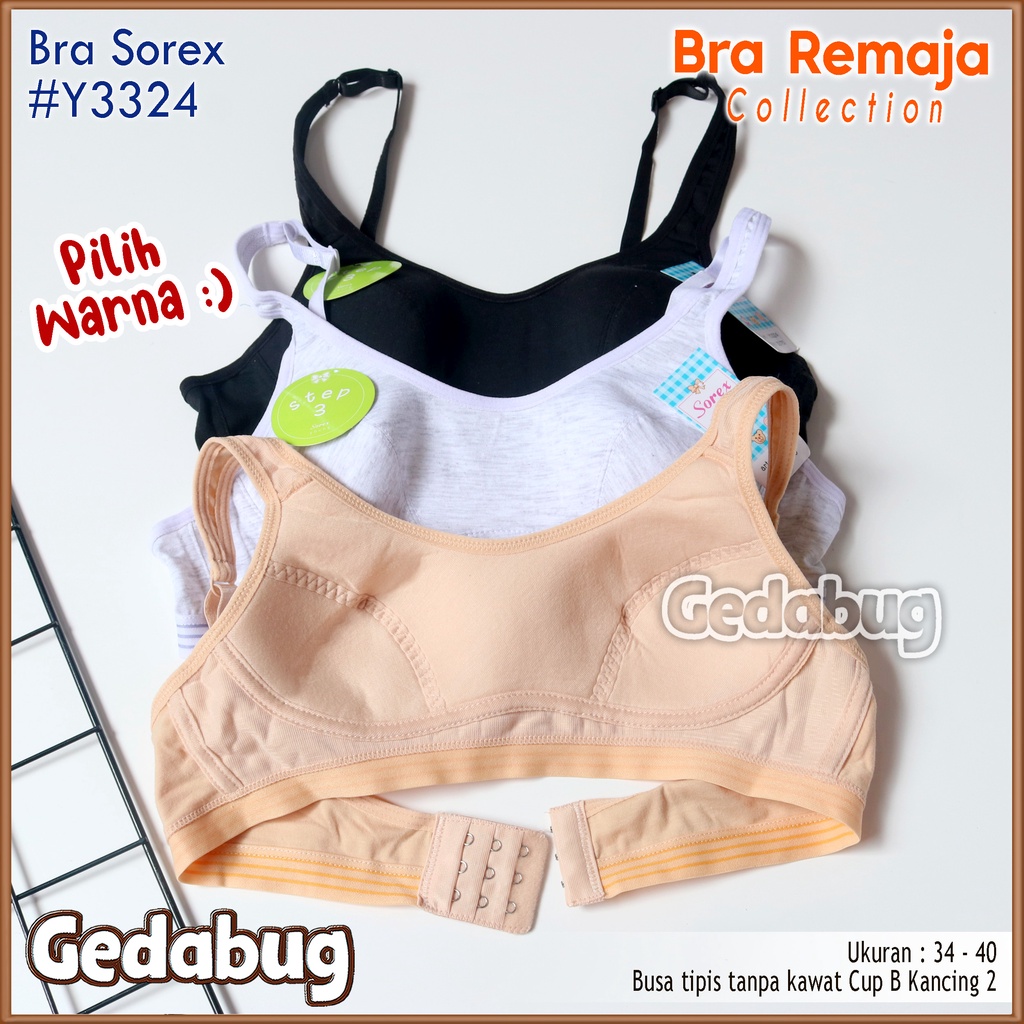 Bra BH Remaja Sorex Young Y 3324 / Y3324 Strip | Bra wanita remaja Busa tipis Step 3 | Gedabug