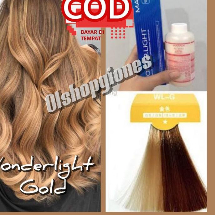 ♡ CAT Matrix Wonderlight Gold WL-G + oxydant ( campuran ) cat rambut wonder light socolor ➨