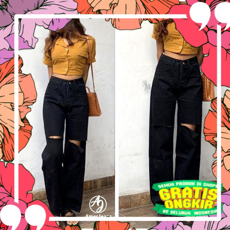 CELANA JEANS WANITA KULOT SOBEK TEMBUS KEKINIAN//CELANA SOBEK WANITA//CELANA KULOT//CELANA KULOT JEA