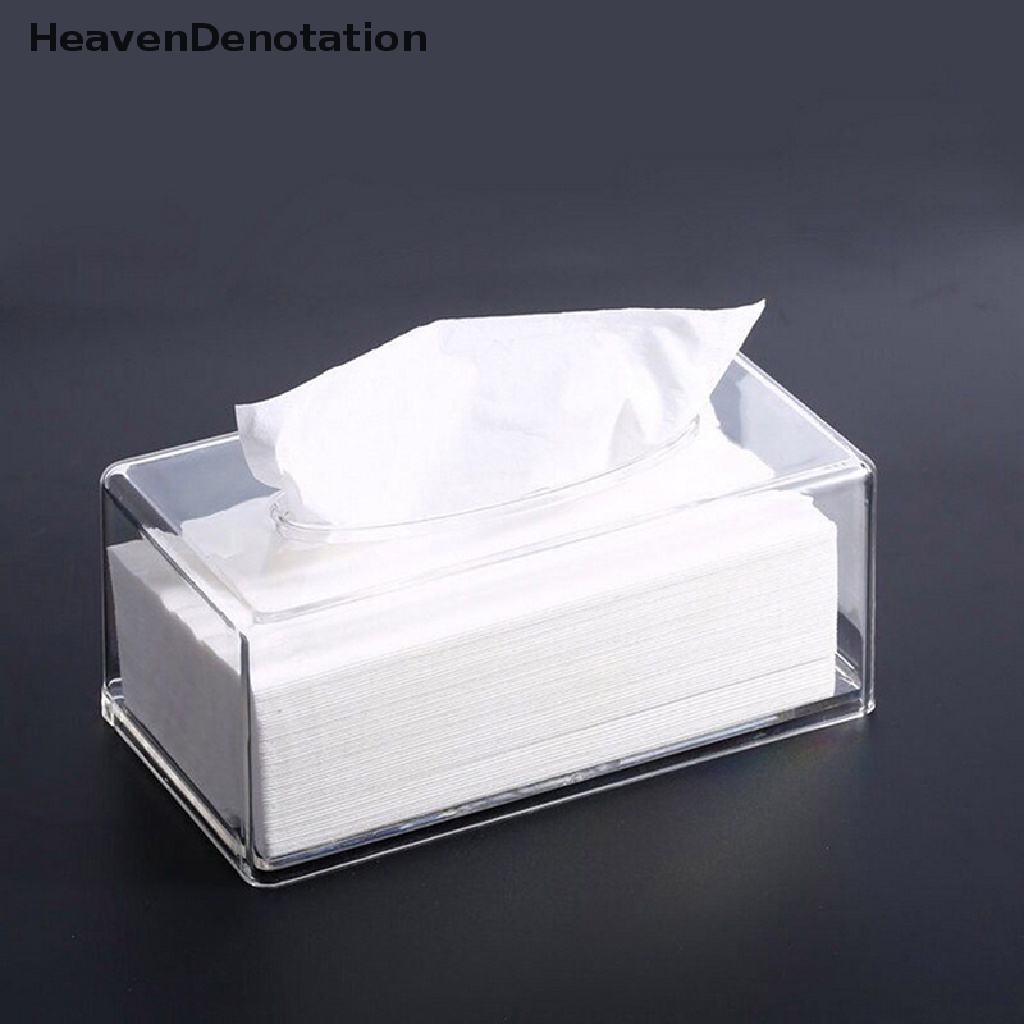 [HeavenDenotation] Kotak Tisu Akrilik Bening Baru Holder Dispenser Napkin Holder Kotak Penyimpanan Tissue HDV