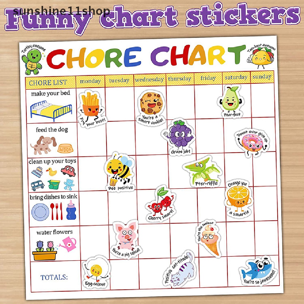 Sho 100Pcs Stiker Hadiah Menyenangkan Kartun Hewan Buah Inggris Untuk Anak-Anak Label Mukena Stiker Motivasi Insentif Untuk Sekolah Guru N