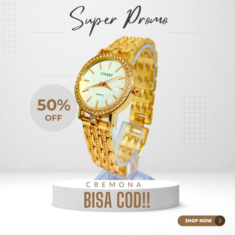 BISA COD! Jam Tangan Cewek Wanita Dewasa Rantai Fashion Import Murah Mewah BONUS BATERAI CADANGAN!