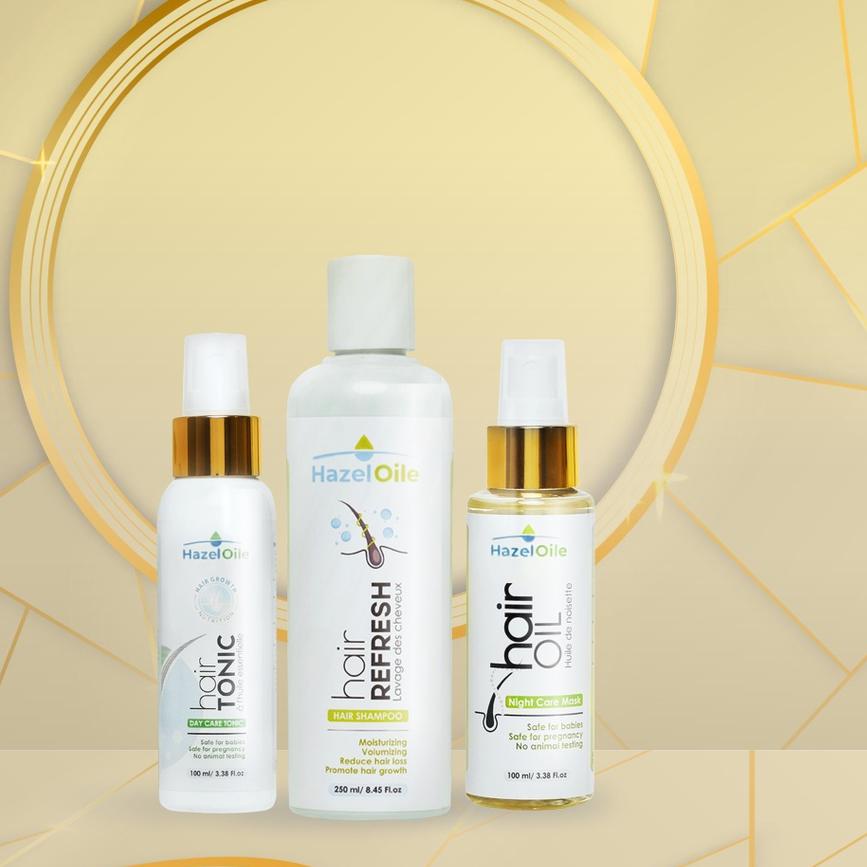 ♣ HazelOile untuk Rontok Botak Pitak & Penumbuh Rambut Hair Tonic Tonik Shampoo Shampo Subur Fusion 