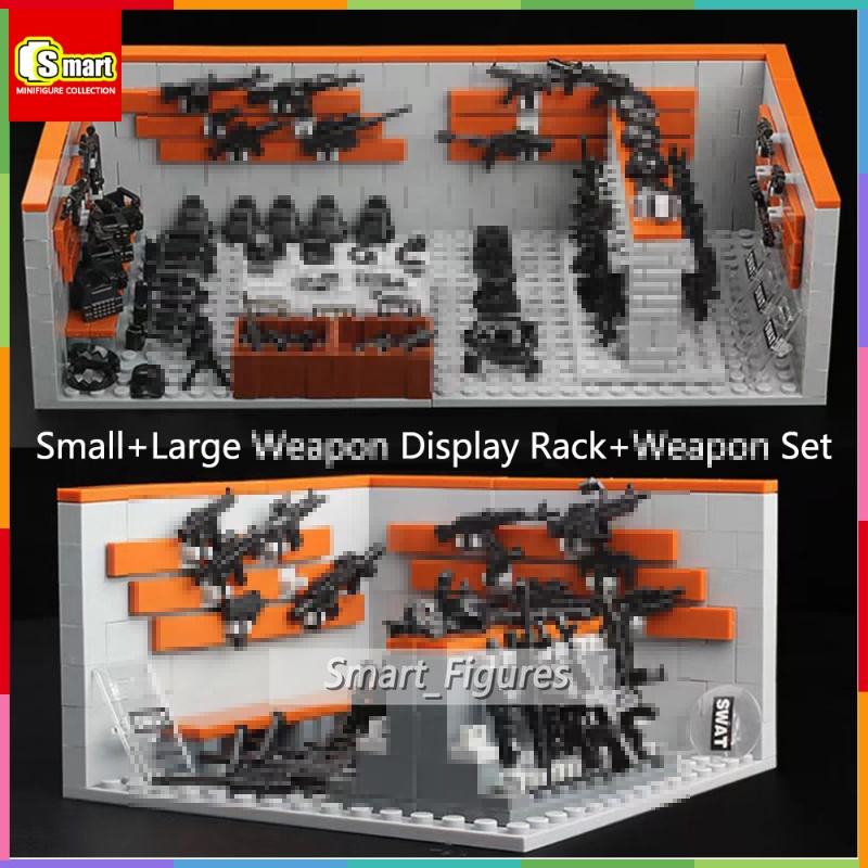 Mainan Rakitan Anak Rak Display Blok Bangunan Aksesoris Minifigures Set DIY Angka Mini MOC