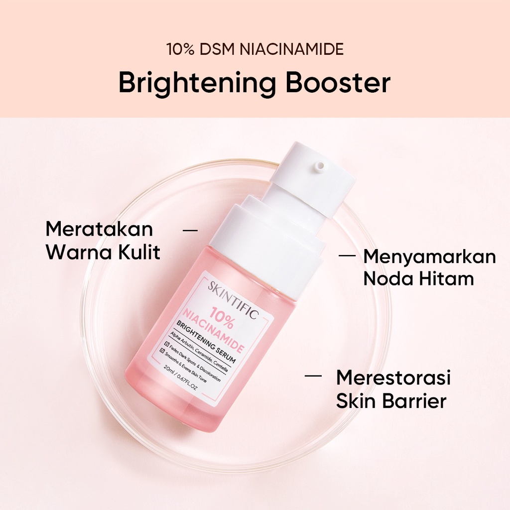 SKINTIFIC 4pcs Glowing Paket Skincare with MSH niacinamide Moisturizer - 5X Ceramide Barrier improve Moisturizer / 5X Ceramide Skin Barrier improve Serum &amp;  Serum Niacinamide 10% &amp; Anti Acne Serum &amp; SymWhite 377 Dark Spot Serum / Renewal Retinol Serum