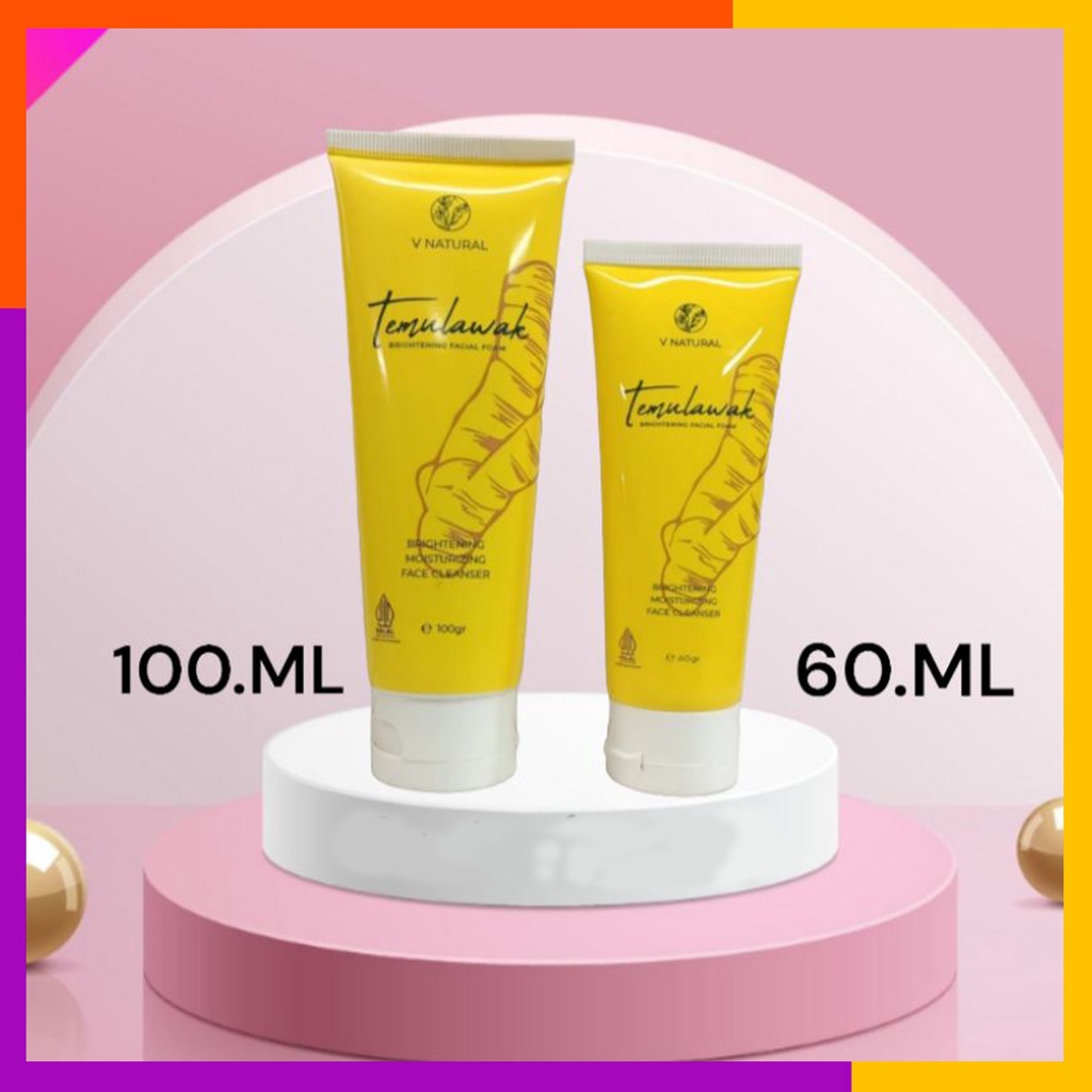 V NATURAL / FACIAL FOAM TEMULAWAK 100gr &amp; 60gr