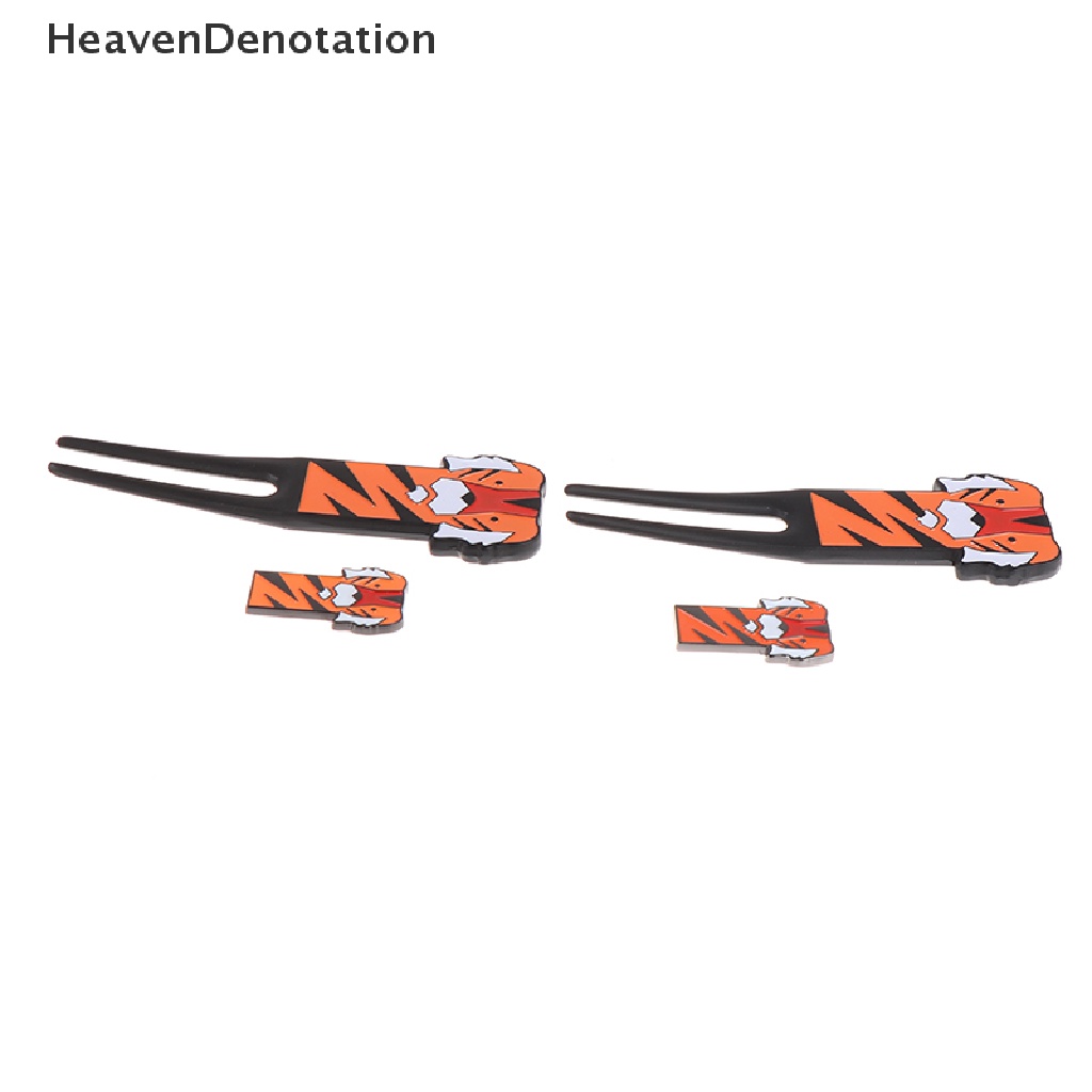 [HeavenDenotation] Penanda Golf Motif Kartun Macan Alat Perbaikan Penanda Bola Golf Aksesoris Golf HDV