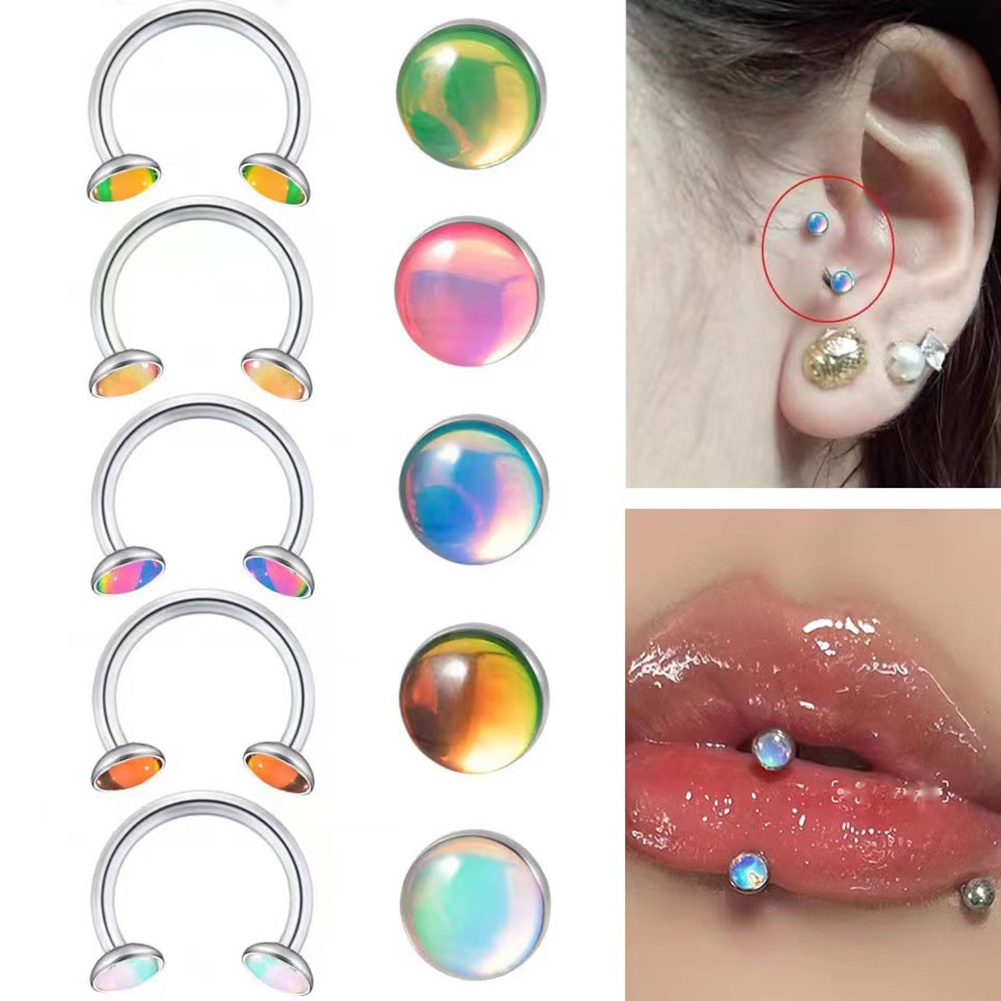 Stainless Steel Wanita Tubuh Tindik Bibir Labret Perhiasan Hoops Tindik Hidung Kecil Cincin Anting