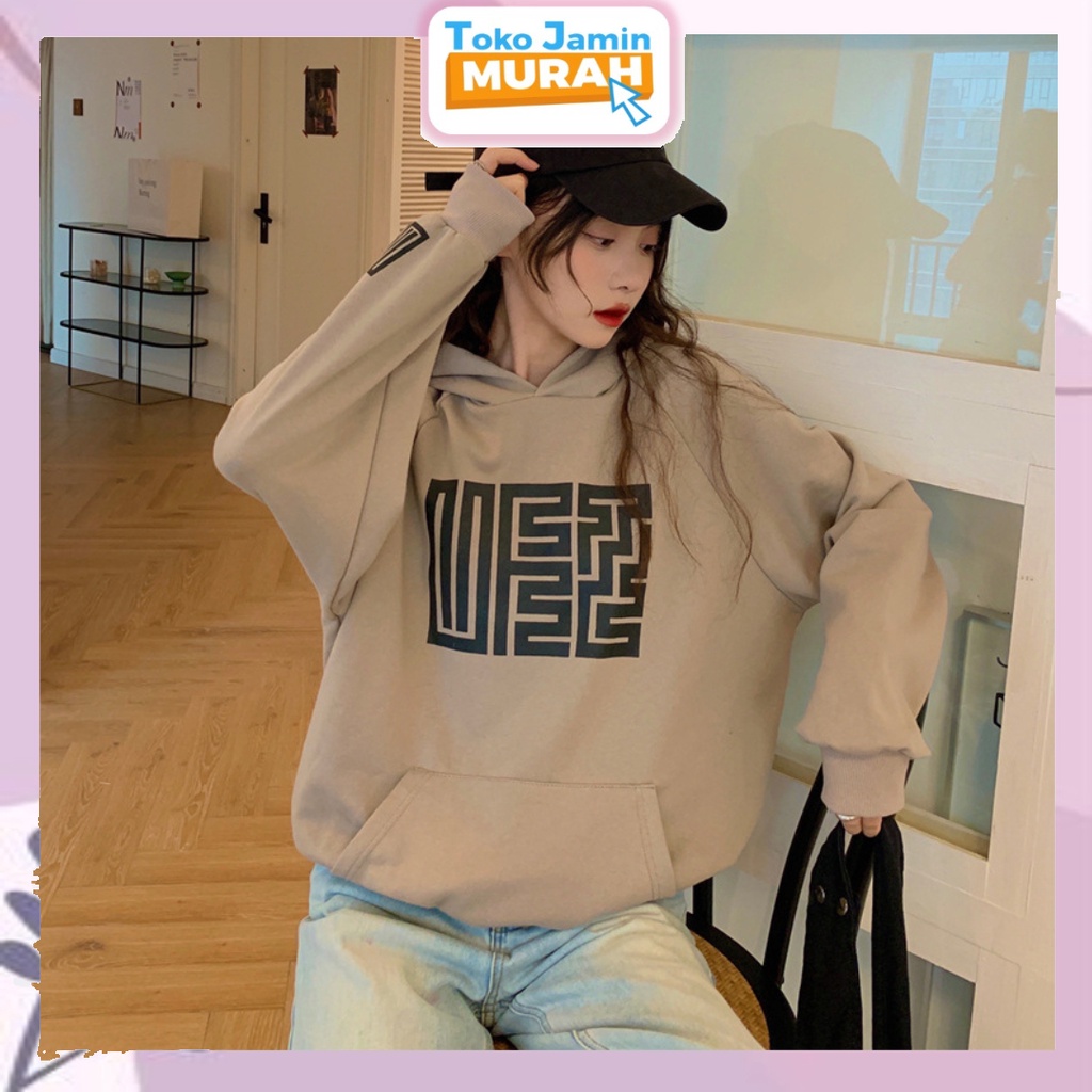 TJM BJ362 Sweater Hoodie Labirint Atasan Wanita Dan Pria Korean Style