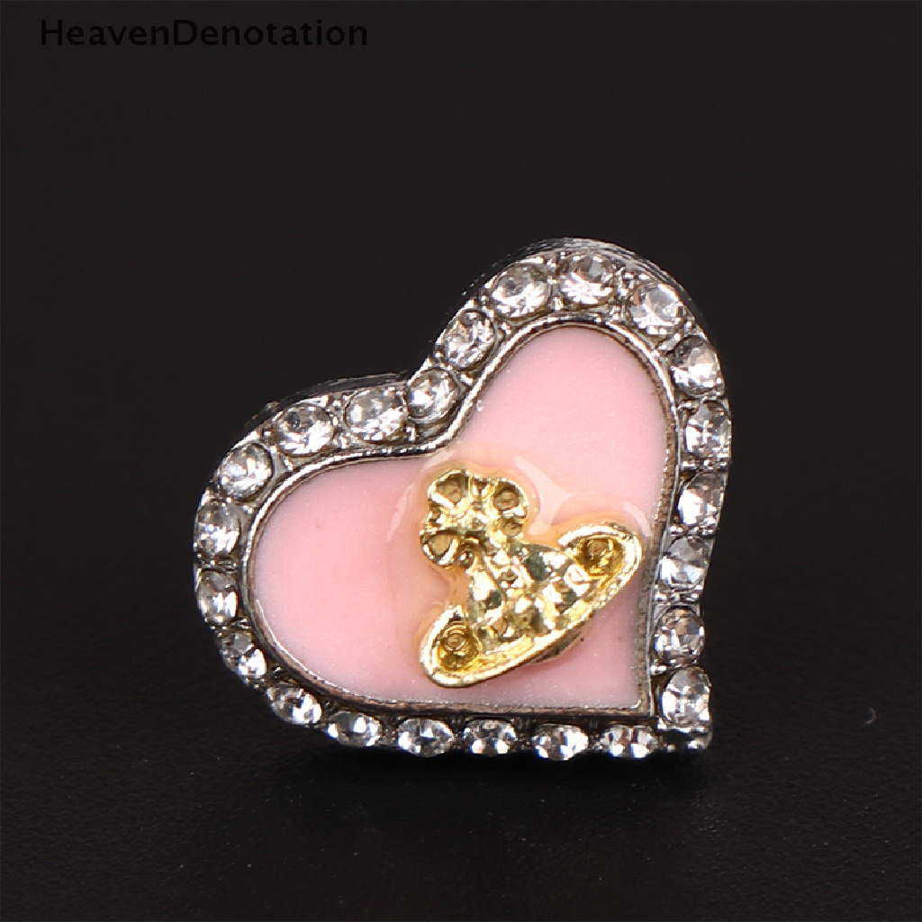 [HeavenDenotation] 1pasang Empress Anting Kristal Saturnus Warna Pink Perak Tindik Stud Earrings HDV