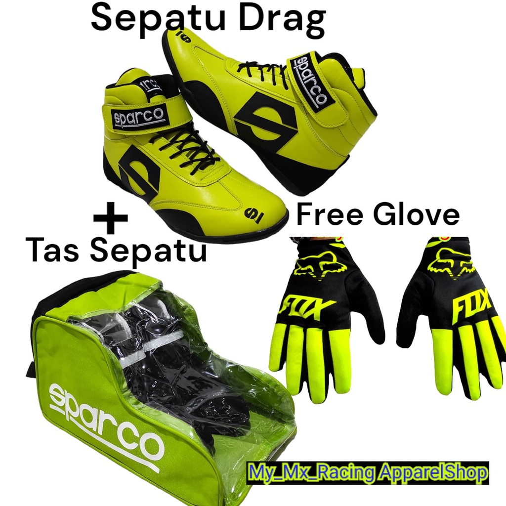 sepatu drag balap plus tas sepatu tas jingjing sepatu casual terlaris sepatu slalom or sunmori bonus sarung tangan spc s FLOU BISA COD