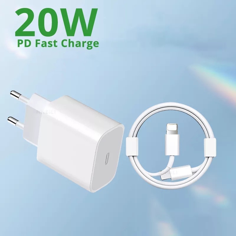 Kabel Kartun Lucu 20W Charger PD USB-C Charger Untuk 8pin US EU Power Adapter Charger