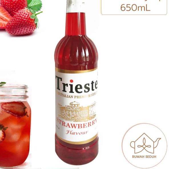 

֍ 650mL Sirup Strawberry merk Trieste - Sirup Stroberi ♗