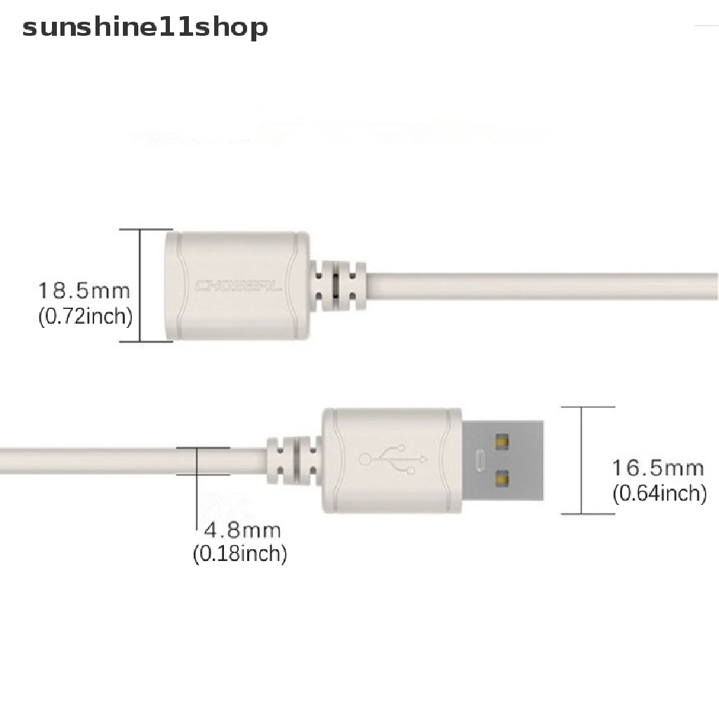 Sho Kabel Ekstensi USB2.0 Male to Female Extender Kabel Data USB Kecepatan Tinggi Untuk PC N