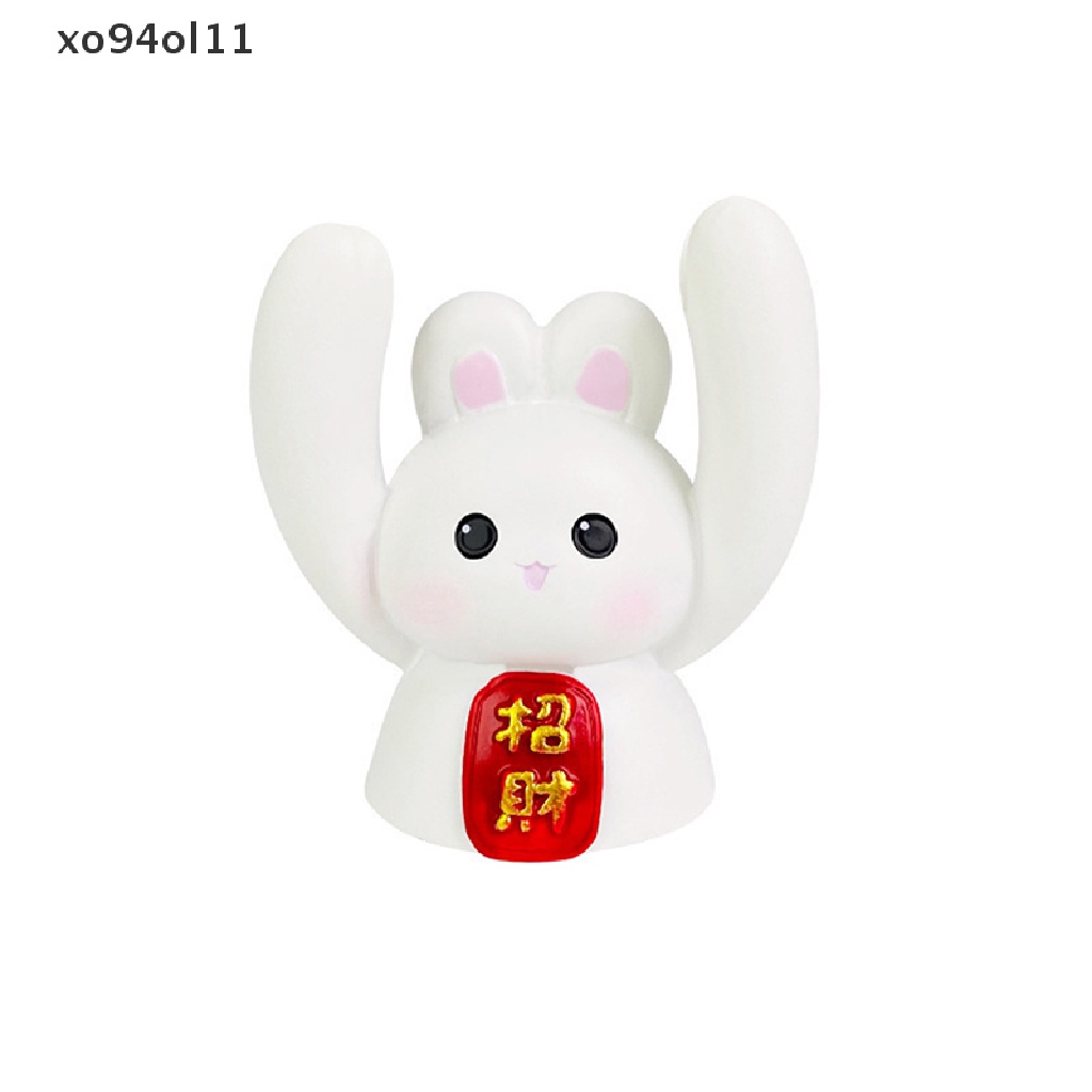 Xo Imlek2023 Rabbit Desktop Ornament Resin Zodiak Lucu Bunny Figurine OL