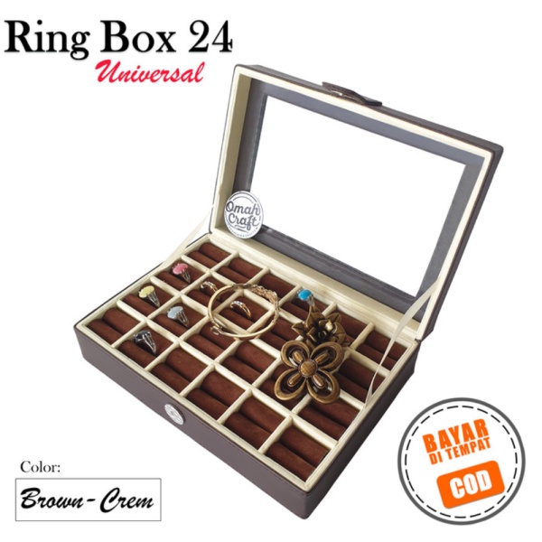 Berkualitas Akik Dijual Cincin Kotak Tempat isi Coklat l 24 Box Cincin l Cincin Akik