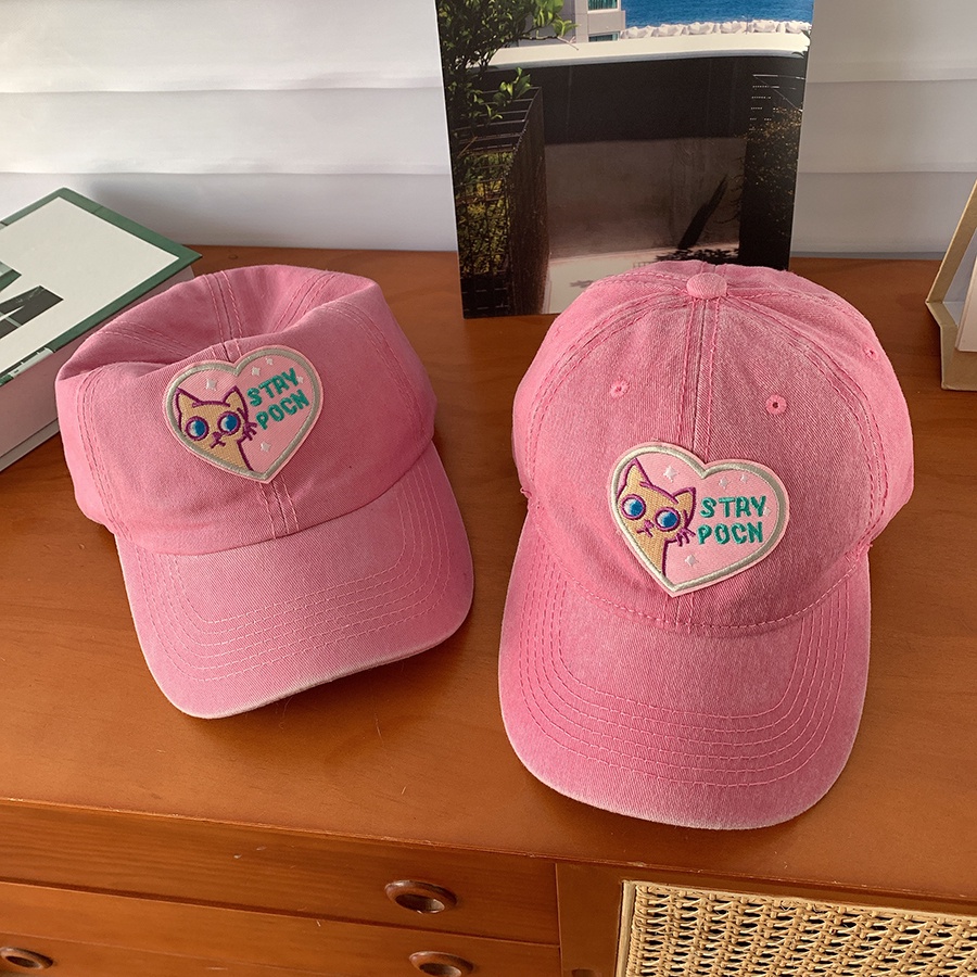 Topi Baseball Pink Retro Versi Korea Tabir Surya Atas Lembut