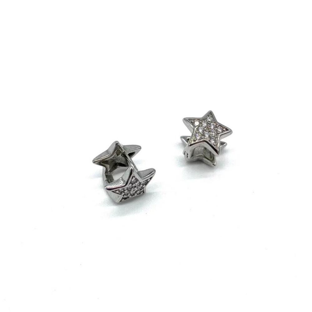 Needway   Pentagram Star Stud Earring Kepribadian Anting Korea Sederhana Pesta Desain Fashion Warna Solid Temperamen Peri Telinga Tulang Kuku