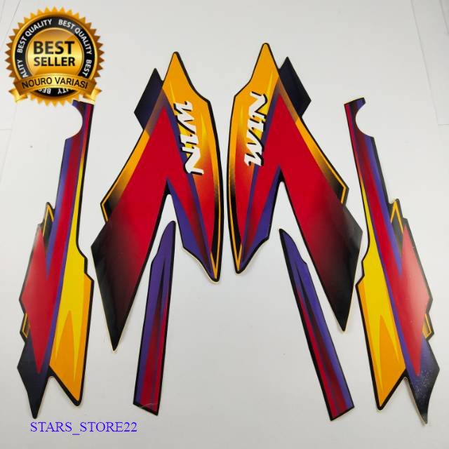 (ORI) striping honda win 100 2005 hitam lis merah list body standar berkualitas murah KWALITAS ORIGI
