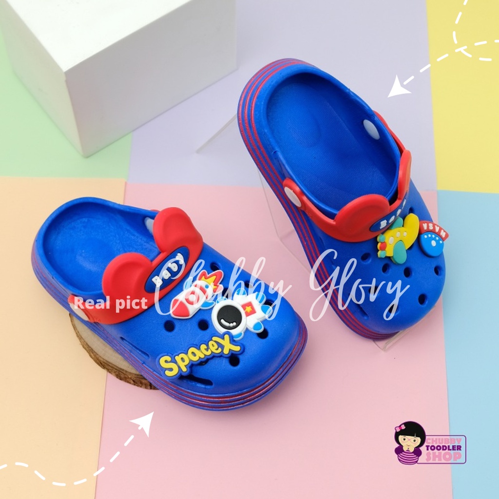 Chubby Glory SH2119N  Sepatu sendal Sandal anak murah motif space X sendal balita import / Sendal Anak Anak Bahan Karet Aneka Warna Motif Astronot untuk Anak/Sandal Sendal Anak Laki Laki/Sandal Sendal Anak Perempuan/Sandal Anak perempuan baby girls selop