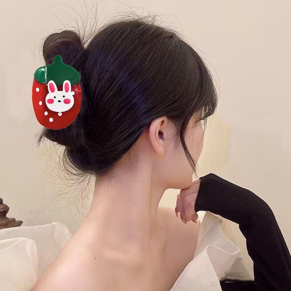Agustina Asetat Kelinci Rambut Cakar Pesta Elegan Fashion Hiasan Kepala Ins Hiu Klip Baru Rambut Menangkap Hewan Manis Rambut Klip Strawbery Wanita Hairgrips