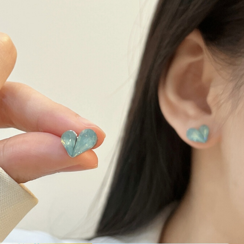 Musim Panas Hijau Hati Cute Earring Ear Studs Untuk Aksesori Busana Gadis Manis