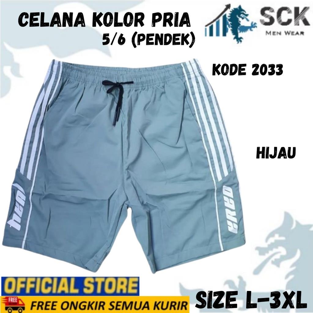 Celana Kolor PENDEK Pria 2033 POLOS L - 4XL JUMBO / Celana Kolor Karet Pendek Katun Distro - sckmenwear GROSIR