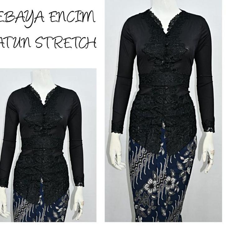 ✸ Indah KEBAYA ENCIM MODERN LENGAN PANJANG BORDIR SENADA KATUN STRETCH KEBAYA WISUDA KEBAYA KATUN KE