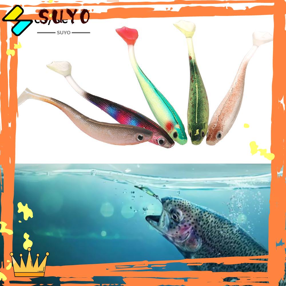 Suyo 5Pcs/lot Umpan Pancing Cacing Stabil Buatan 9cm 5g Swimbait