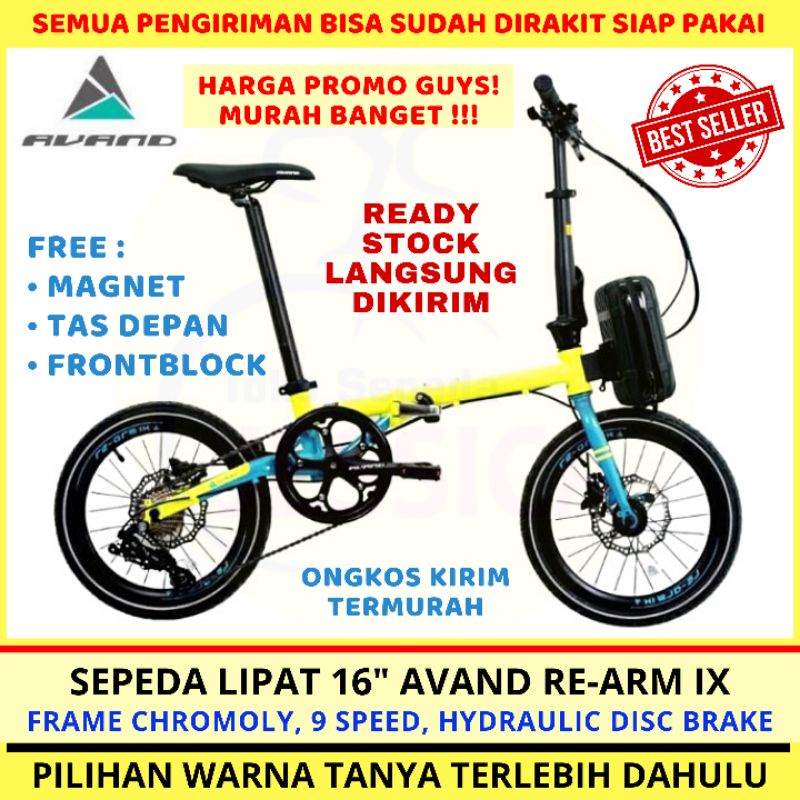 Sepeda Lipat 16 inch Avand Re Arm IX Re-Arm IX Chromolly 9 Speed Rem Hidrolik Hydraulic Disc Brake