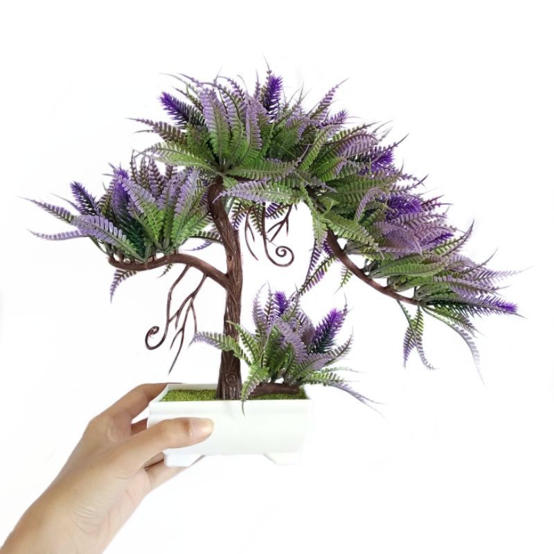 VB35 Pohon Bonsai Tanaman Hias Artificial Daun Warna Warni