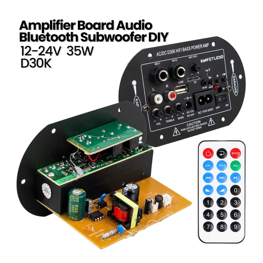 Amplifier Bluetooth Subwoofer Mini Rakitan Amplifier Mobil Rumah Karaoke Board Audio Bluetooth Subwoofer DIY 35W TaffSTUDIO