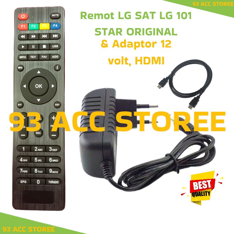remot reciver parabola LG sat 101 star original pabrik plus adaptor,kabel hdmi
