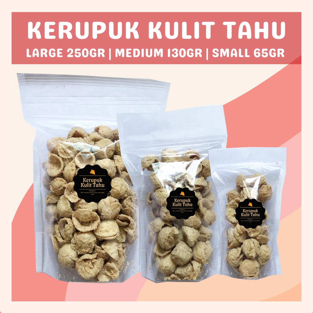 [DELISH SNACKS] Kerupuk Kulit Tahu (S) 65gr / Keripik Krupuk Kripik Tahu Bulat Asin Gurih