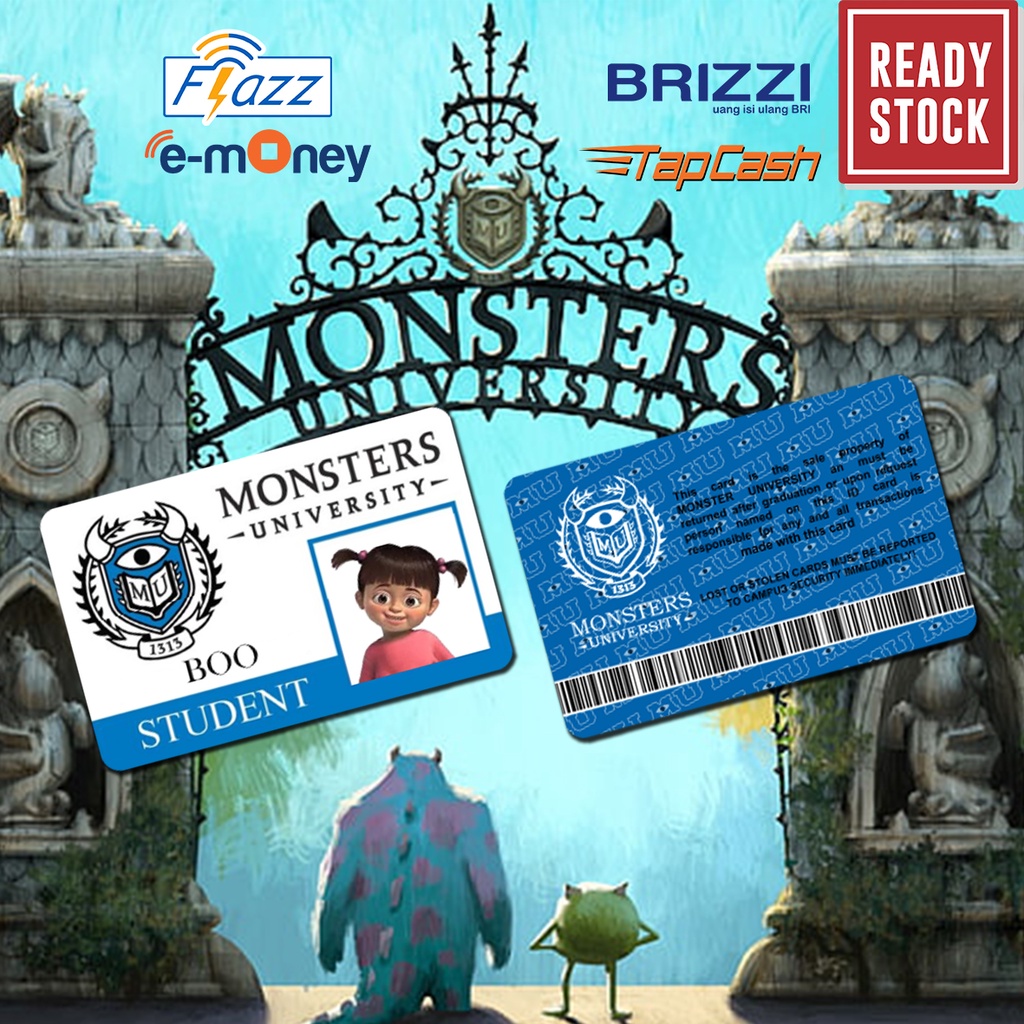 Emoney mandiri flazz bca gen 2 brizzi tapcash custom MONSTER UNIVERSITY kartu e toll free edit 1 sisi atau 2 sisi cocok untuk komunitas dan souvenir