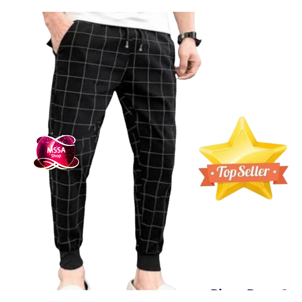 Celana jogger tartan pria / celana tartan panjang / jogger tartan kotak kotak /jogger kotak kotak