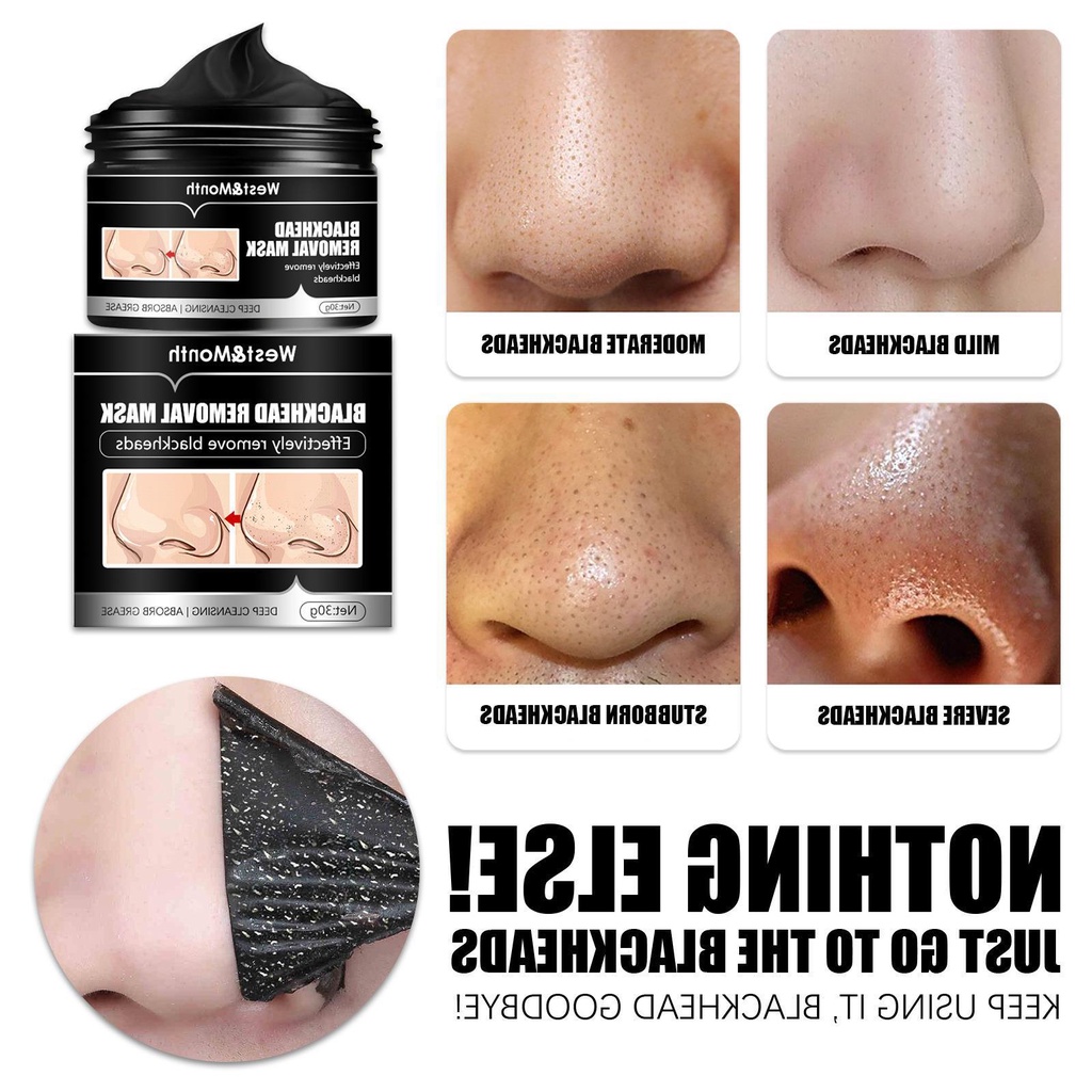 Masker Komedo Blackhead Remover Tube 30gr Penghilang Pengangkat Komedo Charcoal Hitam Karbon Aktif