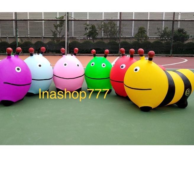 ▲ Animal Jumping Music Karet TEBAL Ulat (Model TERBARU) Ukuran JUMBO / CQJ-01 / (SNI) Mainan Kuda Ku