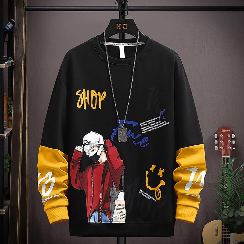 COD/KY/ Baju Sweater Lengan Panjang Pria  SOOP Sweatshirt Distro Good Quality