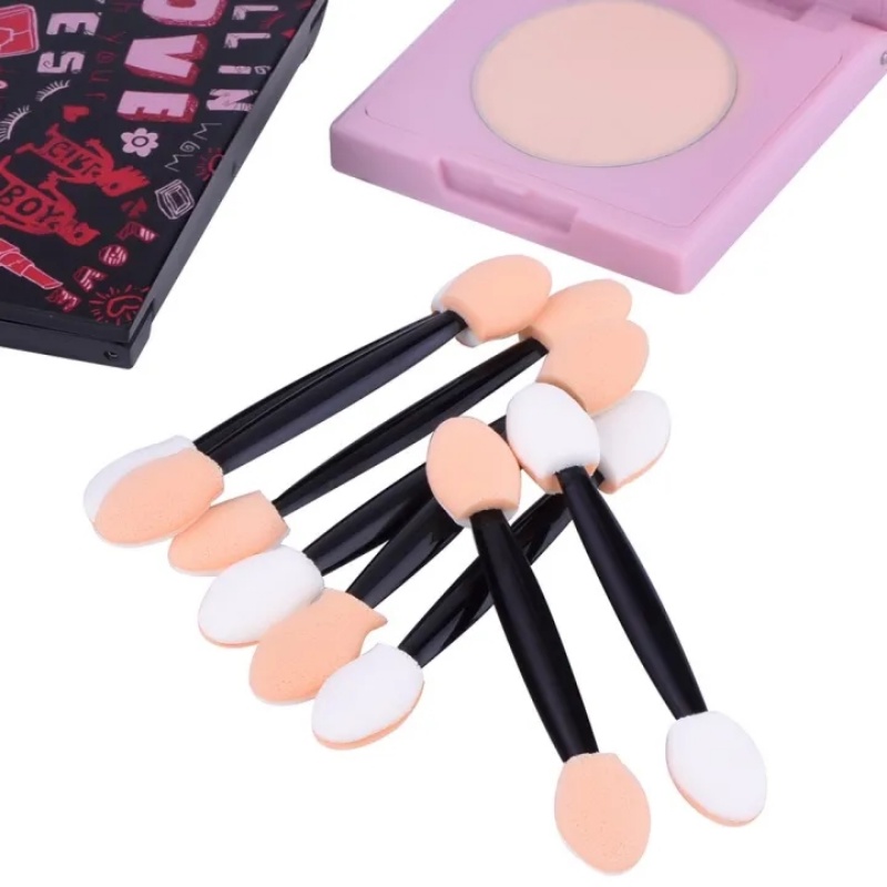 30pcs Kuas Kosmetik Spon Dua Kepala/Stick Makeup Mini Eye Shadow Aplikasi Merata