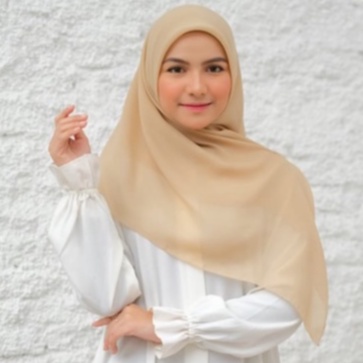 [ COD ] Bella Square 50 Warna Hijab Jilbab Segi Empat Coklat Susu Premium