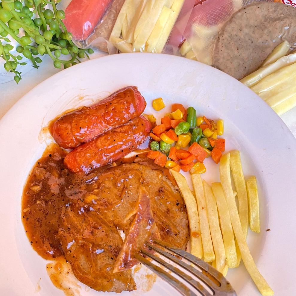 

Terbaru Steak Daging Frozen BBQ / Beef Steak Instant / Steak Ayam - 250 GRAM