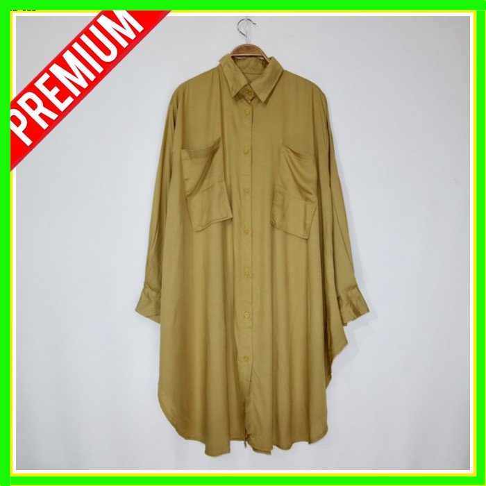 K40 TUNIK WANITA ATASAN KEMEJA POLOS LENGAN PANJANG TERBARU OVERSIZE BAJU WANITA BUSUI FRIENDLY FULL